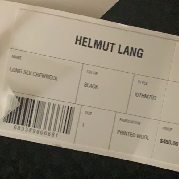 SOLDOUT EVERYWHERE:Helmut lang long sleeve WOOL